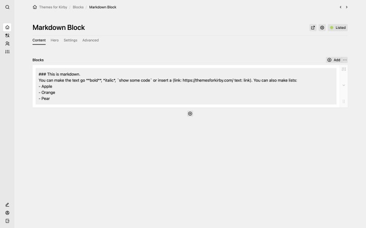Markdown Block