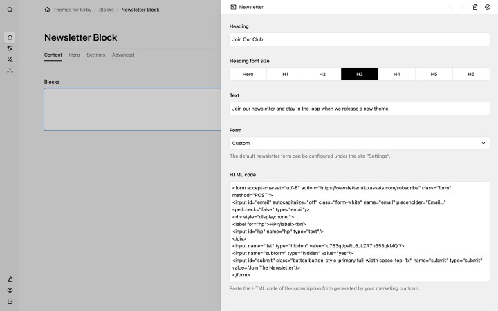 Newsletter Block