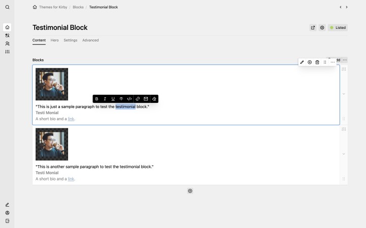 Testimonial Block
