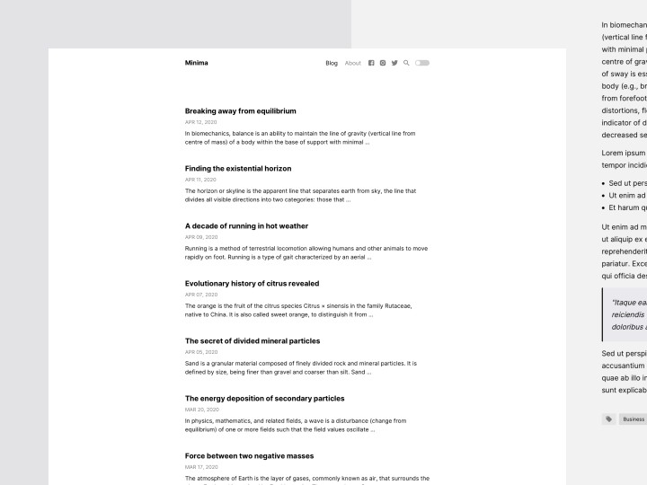 Minima Theme